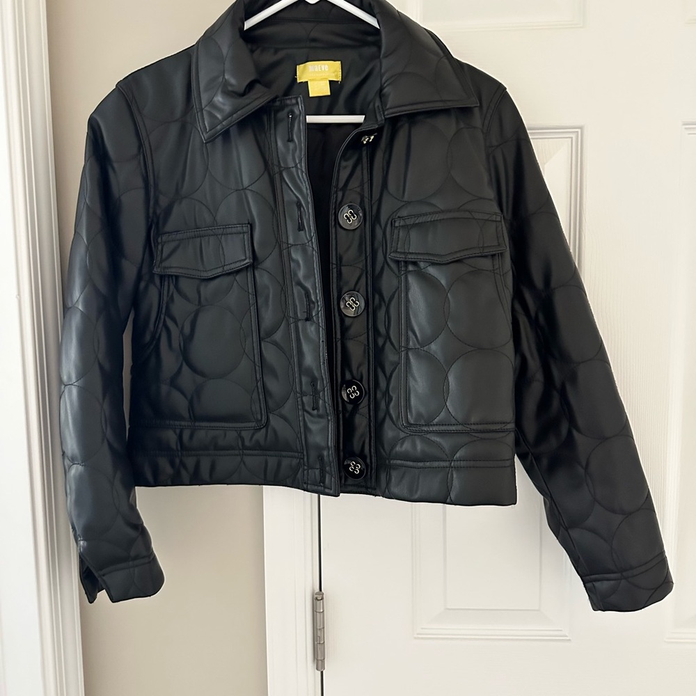Black Quilted Vegan Leather Jacket